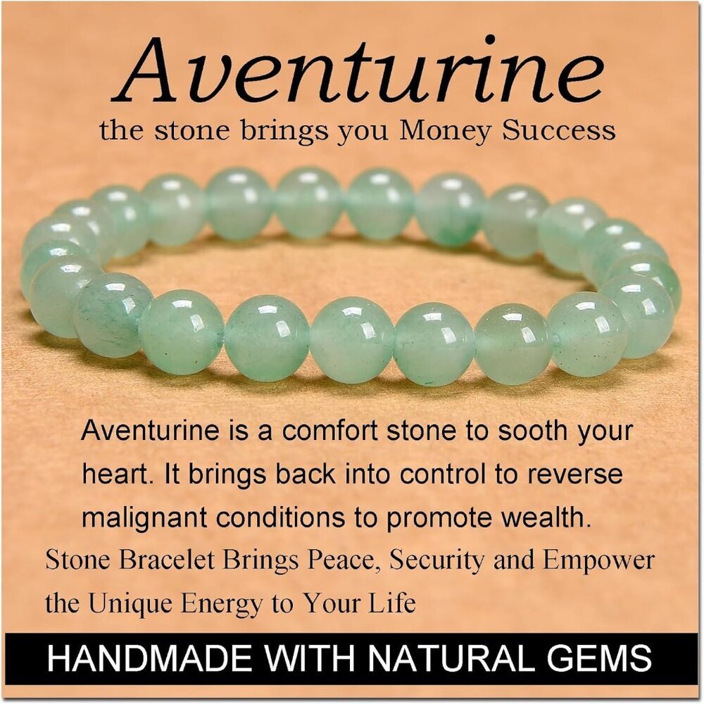 Handmade Yoga Stretch Elastic Bracelet Natural Stone Crystal Healing Power Energ